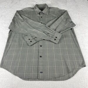 Johnson & Murphy Men's Sz large Plaid Cotton‎ Long Sleeve Shirt Casual